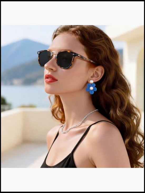 Round Acetate Polarized Sunglasses for Women Retro Metal Bridge Shades main image 4